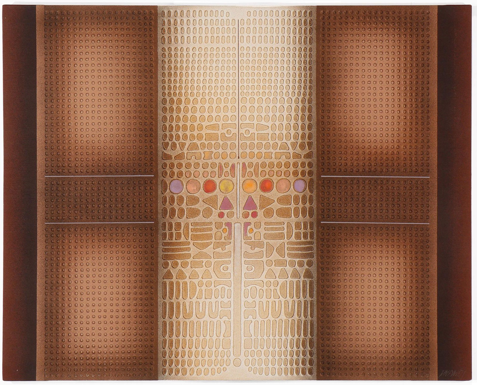 Paul Maxwell (20th/21st C.) Op art acrylic casting on canvas: Paul Maxwell (American, 20th/21st C.) Op art acrylic casting on canvas, signed. Size: 48'' x 60'', 122 x 152 cm (canvas). Provenance: The Estate of Patricia Sukonik. Patricia Sukonik was a Pennsylvani