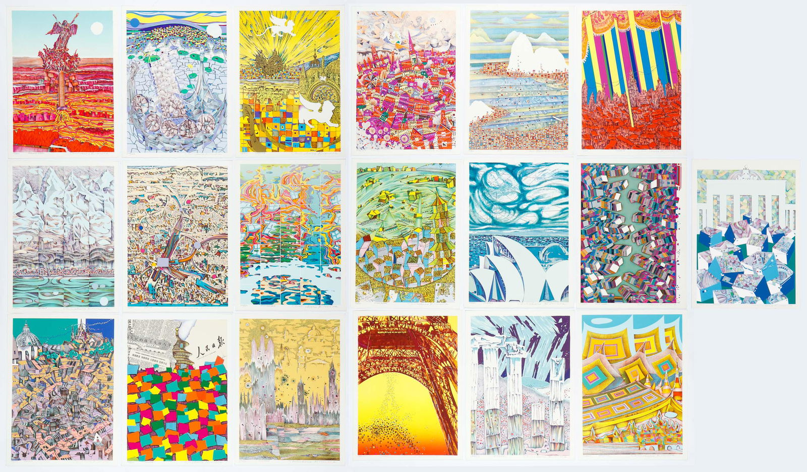 Risaburo Kimura (1924-2014) 19 Works from "Great Cities of the World" (1 of 2)