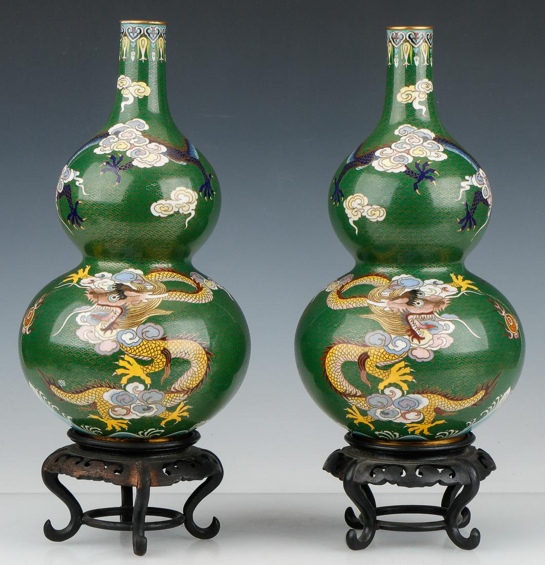 Pair of Cloisonne Double Gourd Vases (1 of 3)