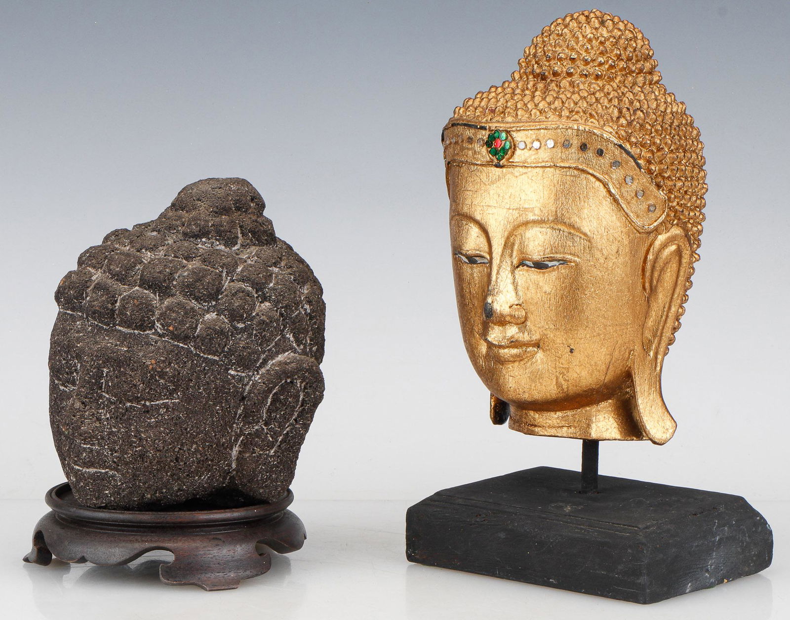 Two Southeast Asian Buddha Heads (1 of 6)