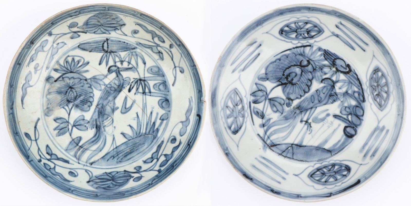 2 Chinese Swatow Porcelain Plates, Ming Dynasty (1 of 7)
