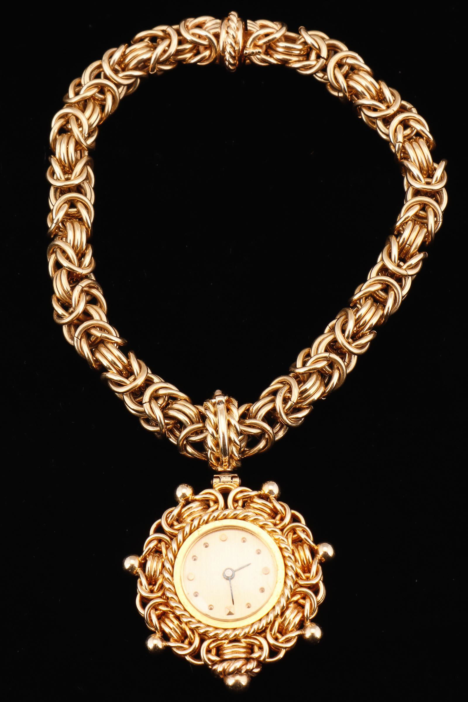 14k Gold Bracelet with Watch Charm (1 of 4)