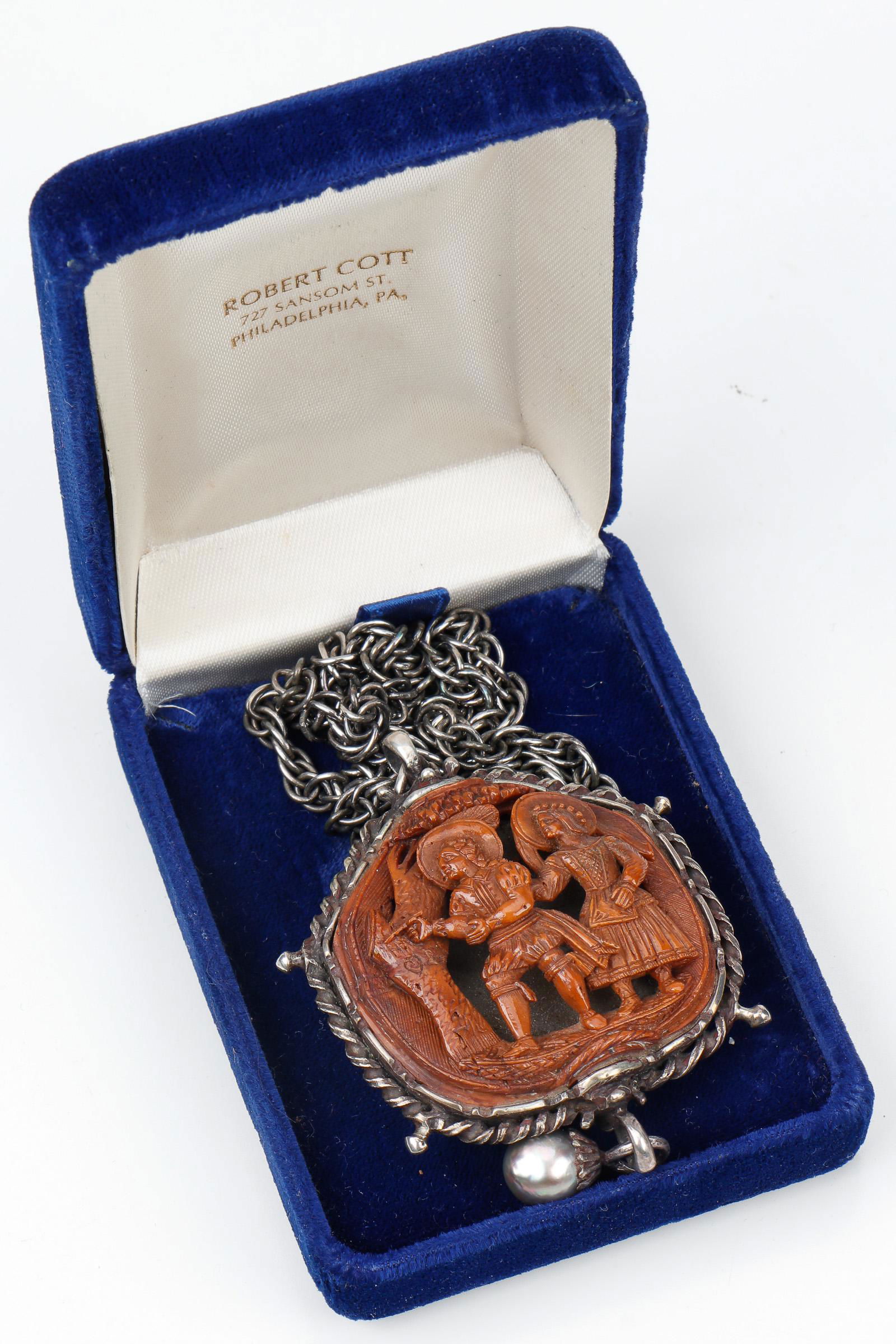 17th C. German Carved Coquilla Nut Pendant (1 of 4)