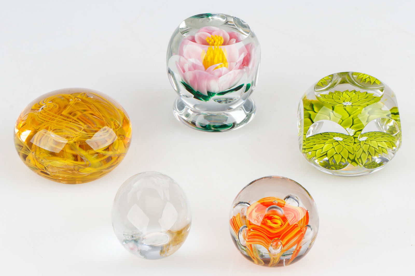 Five Art Glass Paperweights (1 of 9)