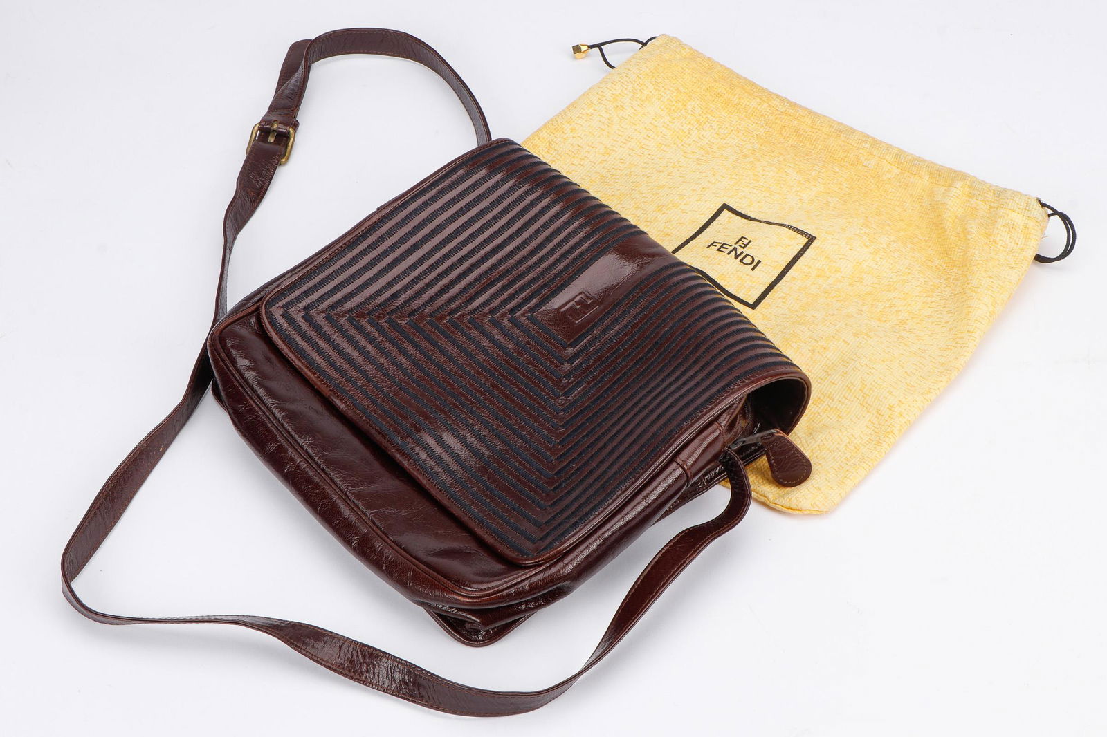 Very Well-Preserved Vintage Fendi Brown Leather Handbag (1 of 7)