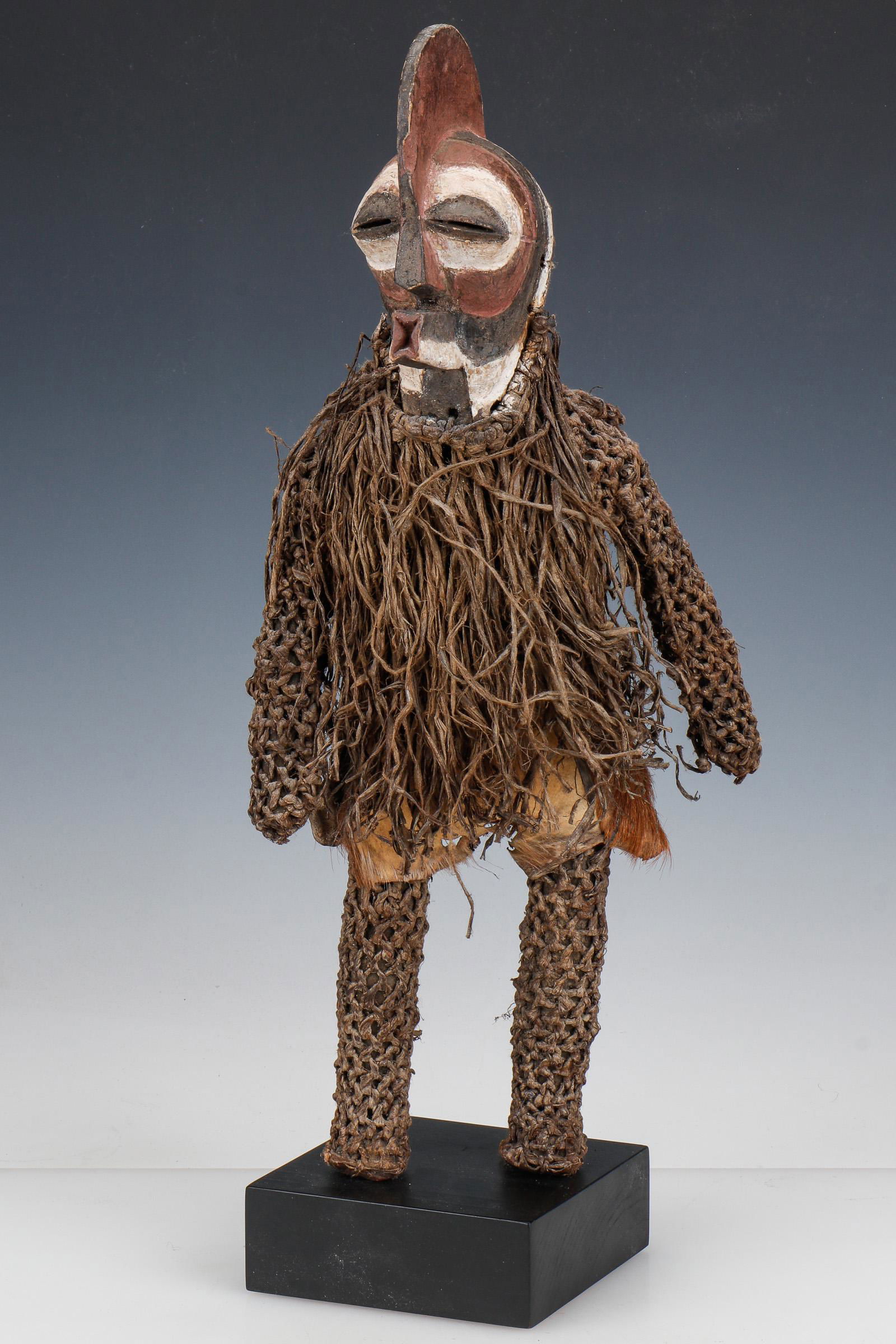 African Songye Wood / Fiber Figure, Male Kifwebe Mask, DRC, Mid-20th C. (1 of 4)