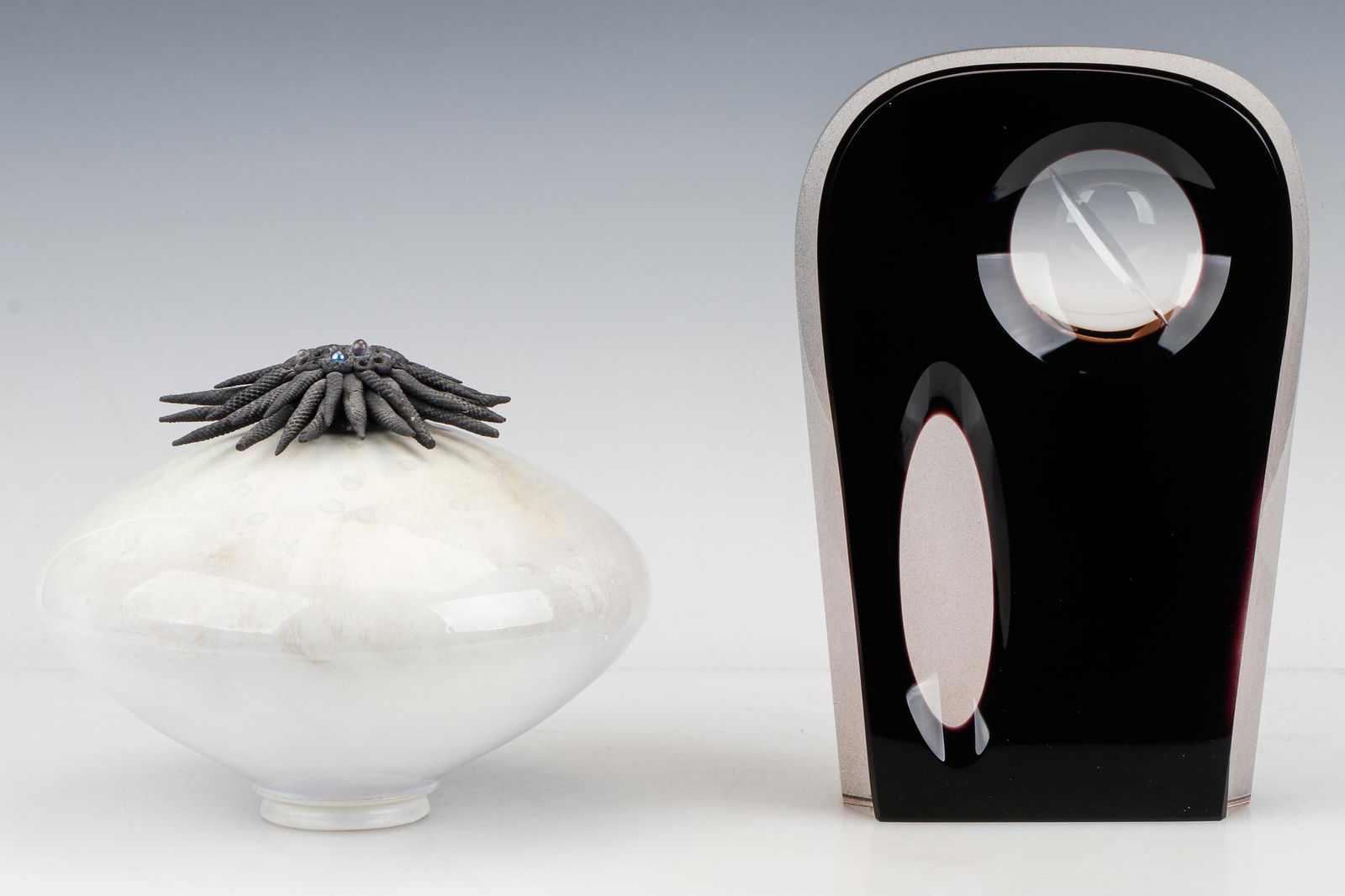 Swanger Pottery Vessel and Moser Art Glass Sculpture (1 of 7)