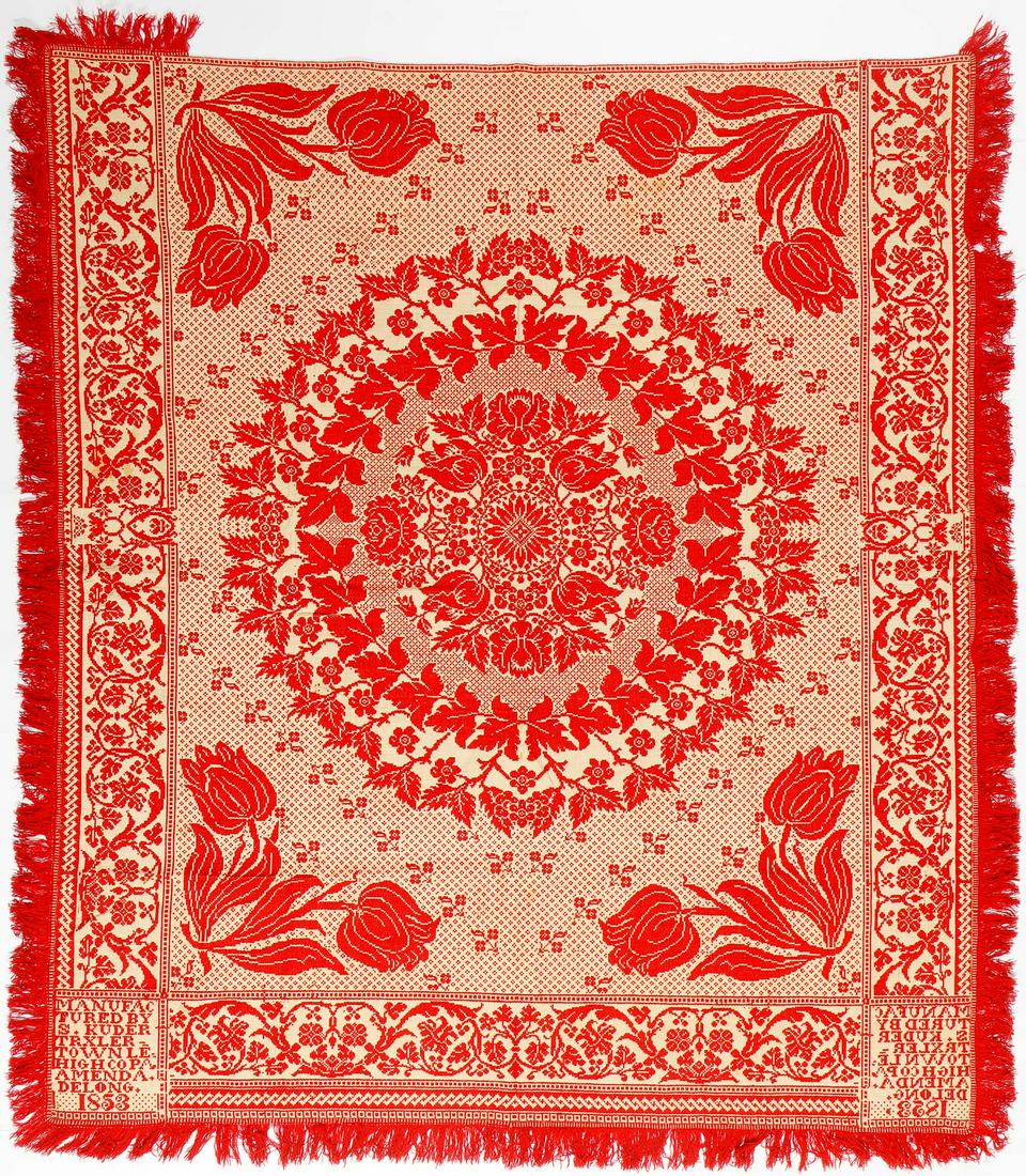 19th C. Pennsylvania Jacquard Coverlet (1 of 5)