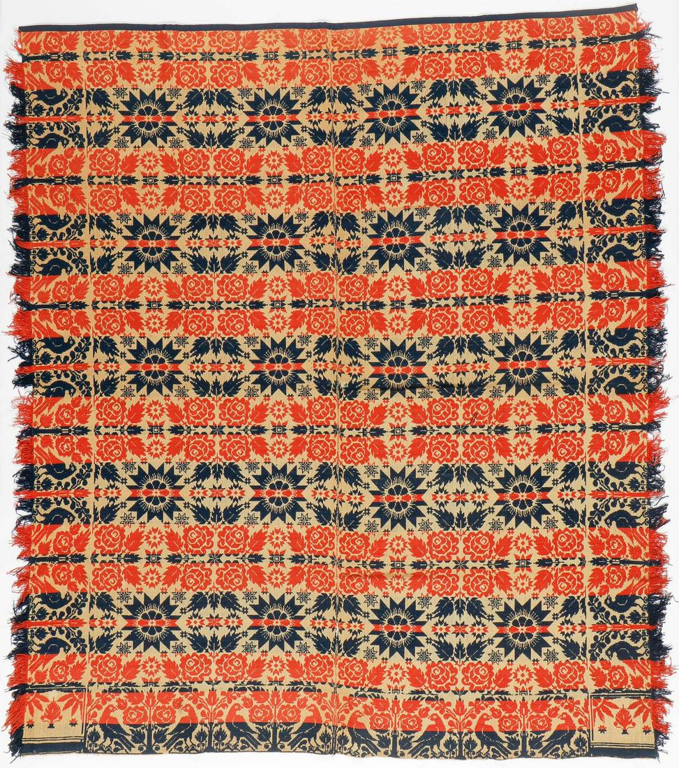 19th C. Pennsylvania Jacquard Coverlet (1 of 4)