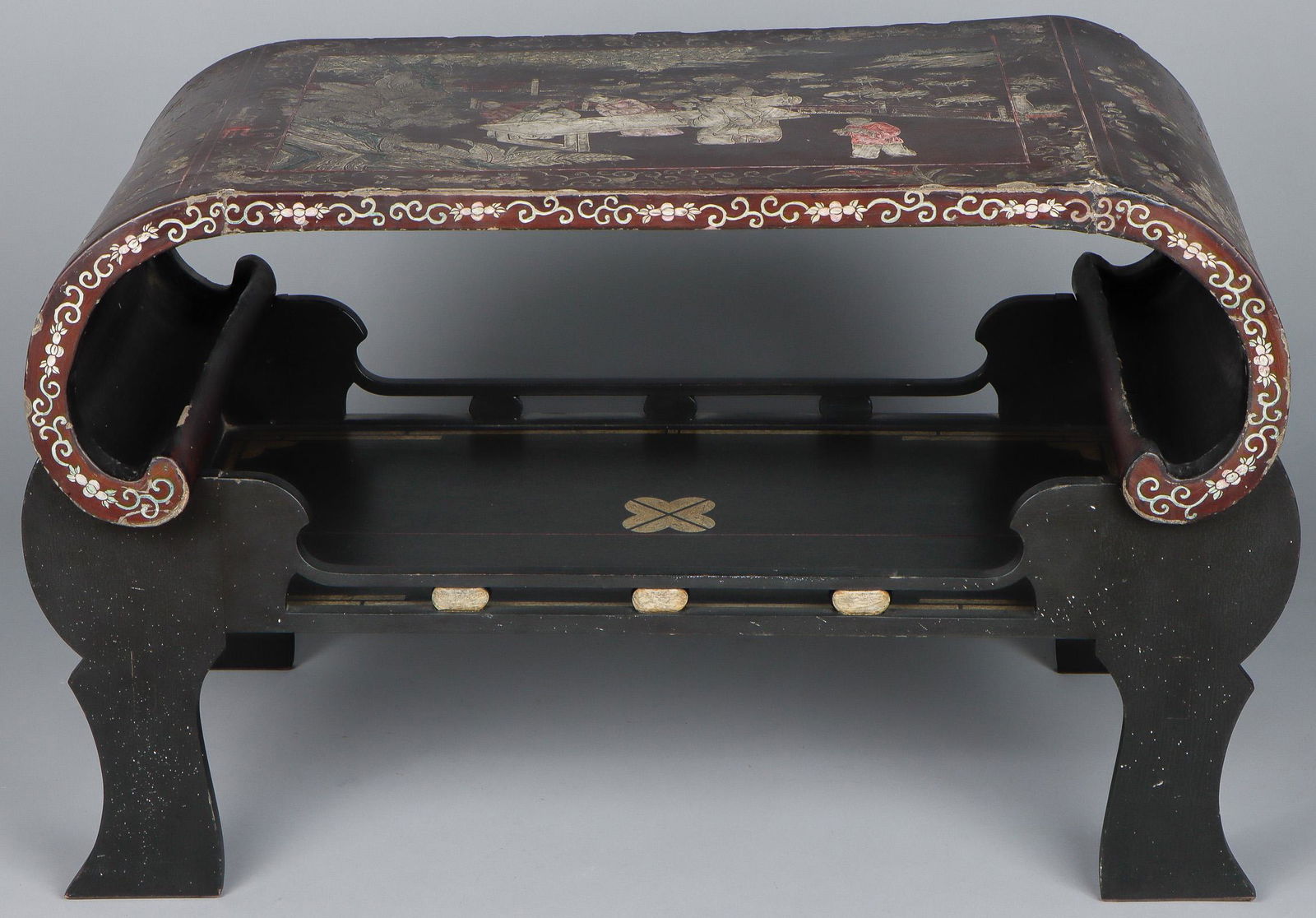 Chinese Coromandel Scroll End Table Stand, 19th C. (1 of 8)