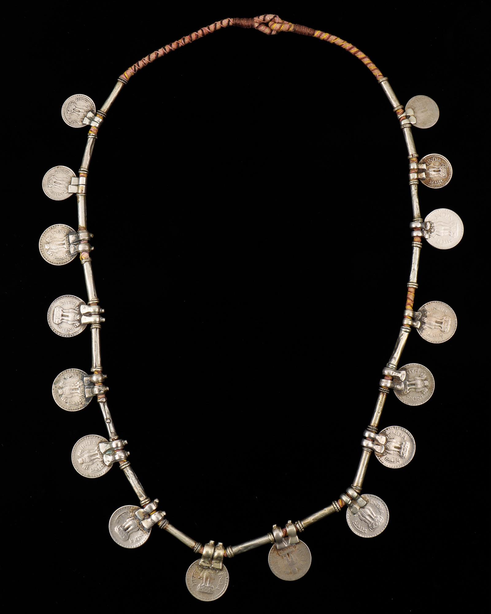 Banjara Indian Tribal Old Coin Necklace, 34" (1 of 3)