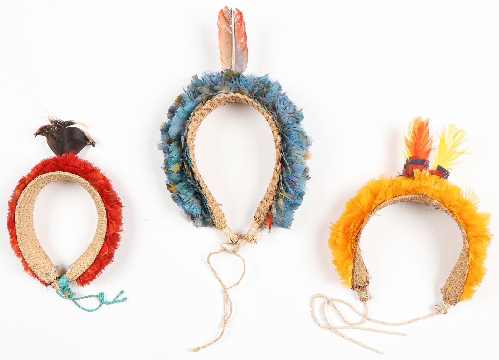 3 Amazonian Mekrenoti Feathered Headpieces (1 of 2)