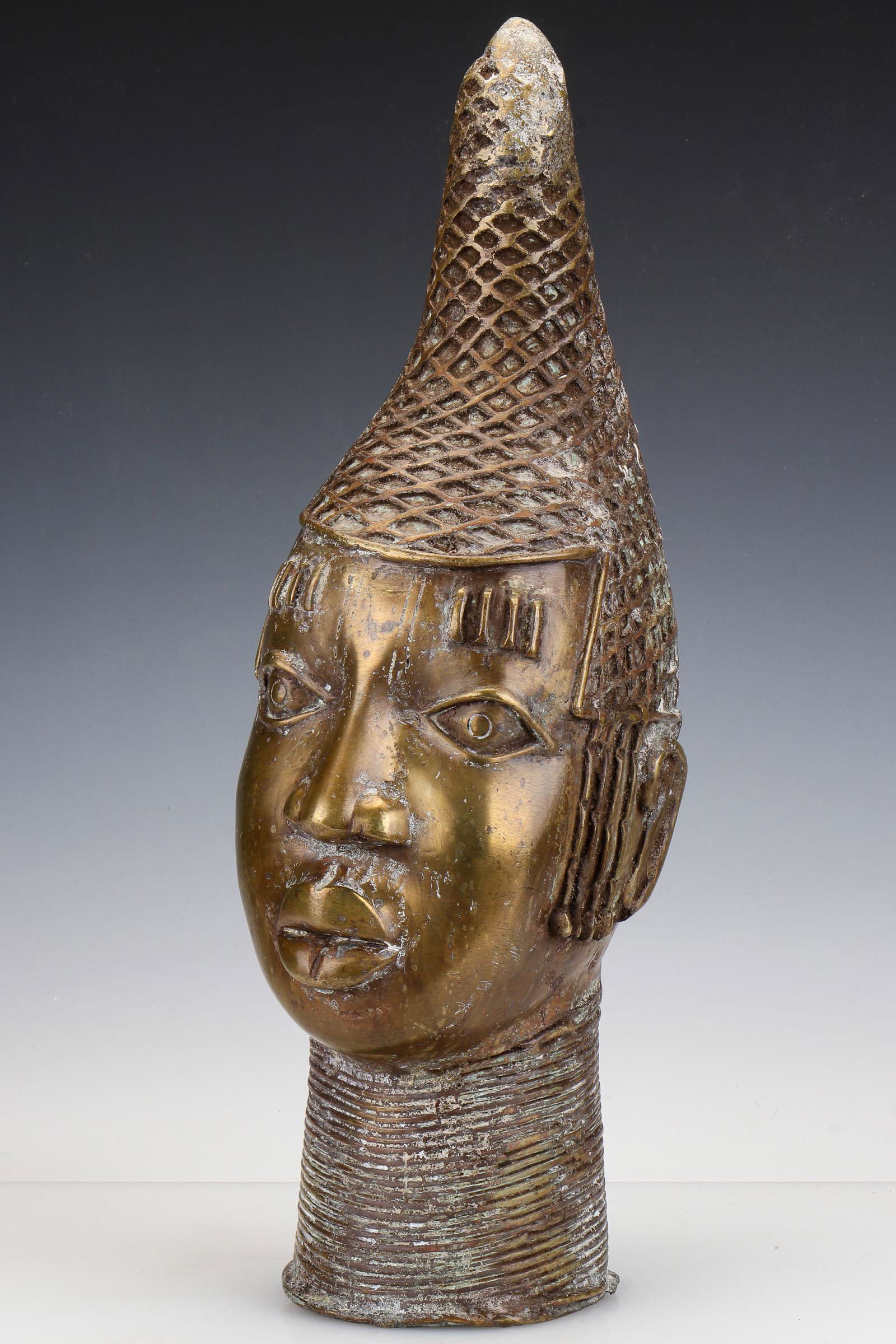African Yoruba Ife Style Bronze Head (1 of 5)