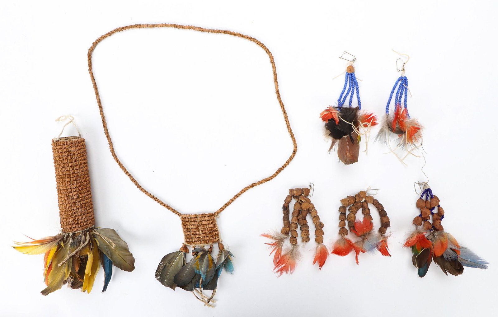 Amazonian Wai Wai Basketry Container and Adornments (1 of 5)