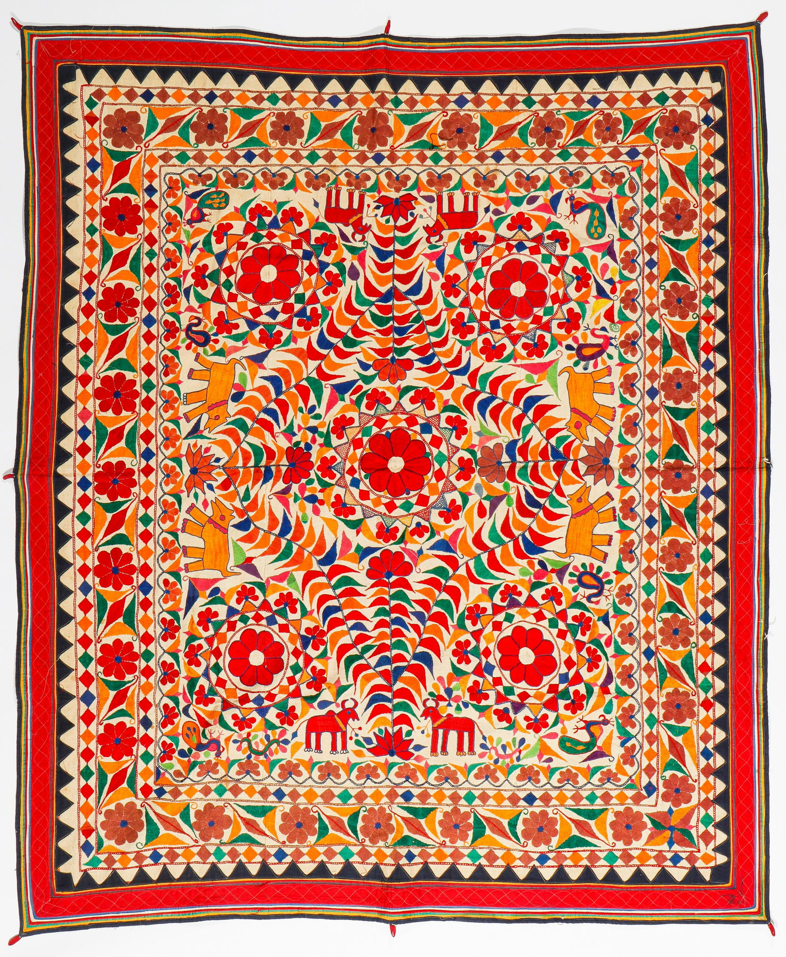 Vintage Embroidered Wedding Canopy, India, Mid 20th C. (1 of 5)