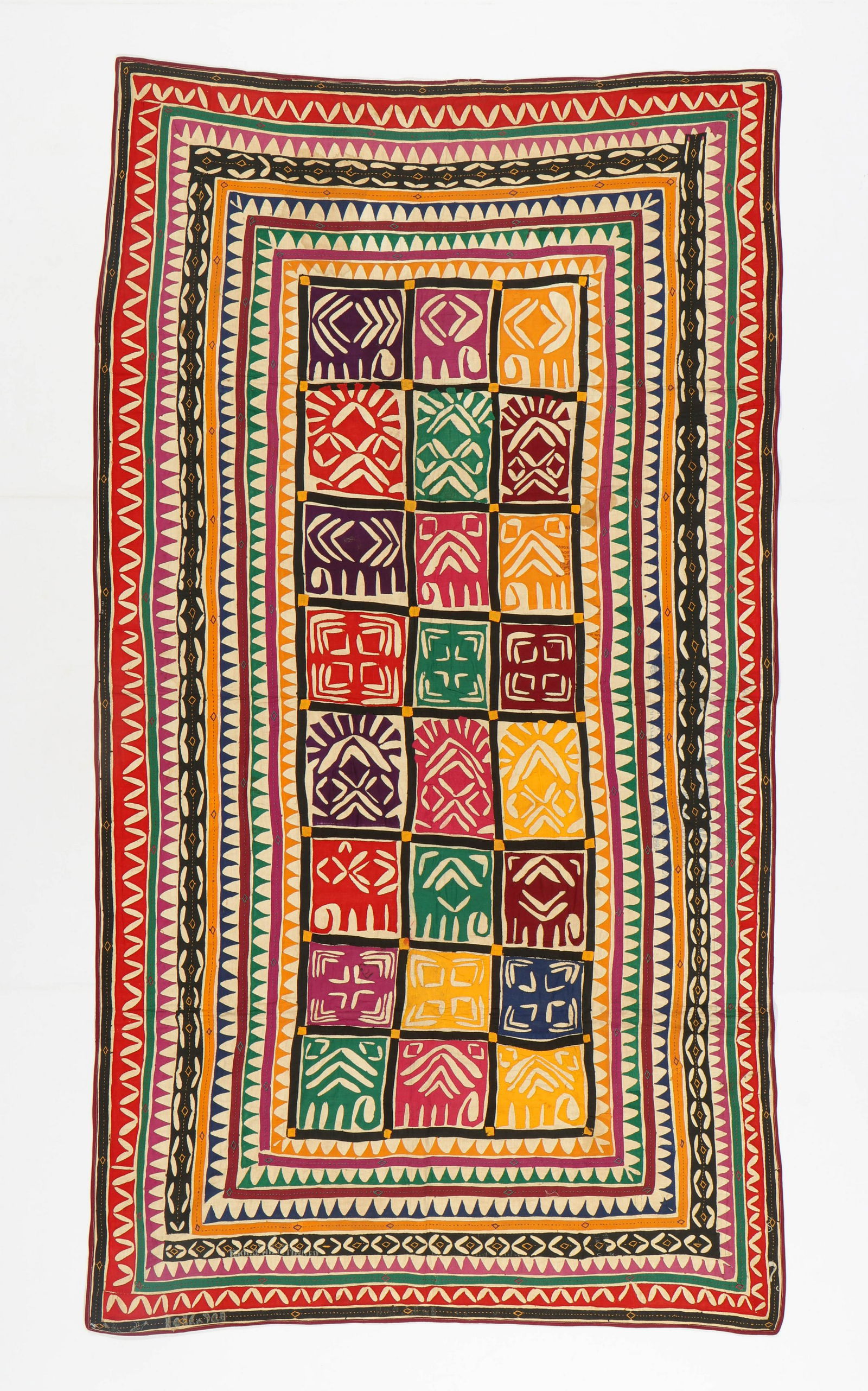 Indian Reverse Applique Blanket Textile (1 of 4)