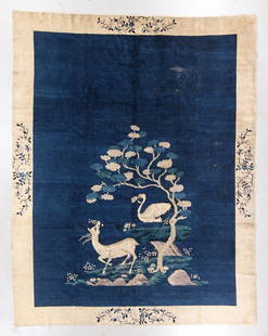 Peking Pictorial Rug, China, Late 19th C., 8'11'' x 11'6'': Peking Pictorial Rug, China, Late 19th C., 8'11'' x 11'6'' (272 x 351 cm). Weight: 45 lbs. Material: wool pile, cotton warp, cotton weft.