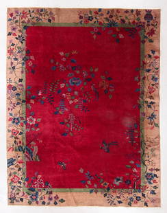 Chinese Art Deco Rug, , Early 20th C., 9'0'' x 11'6'': Chinese Art Deco Rug, , Early 20th C., 9'0'' x 11'6'' (274 x 351 cm). Weight: 76 lbs. Material: wool pile, cotton warp, cotton weft.