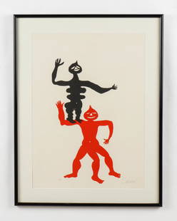 Alexander Calder (American, 1898-1976): Alexander Calder (American, 1898-1976) "The Acrobats," 1975, color lithograph, signed and numbered in pencil. Edition of 150. Published by Maeght, Paris. Size: 28.25'' x 20.25'', 72 x 51 cm (sight);