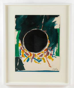 James Hiroshi Suzuki (Japanese/American, B.1932) Untitled, 1962, oil on paper: James Hiroshi Suzuki (Japanese/American, B.1932) Untitled, 1962, oil on paper, signed and dated. Framed. Size: 23.5'' x 17.5'', 60 x 44 cm (sheet); 33'' x 27'', 84 x 69 cm (frame).