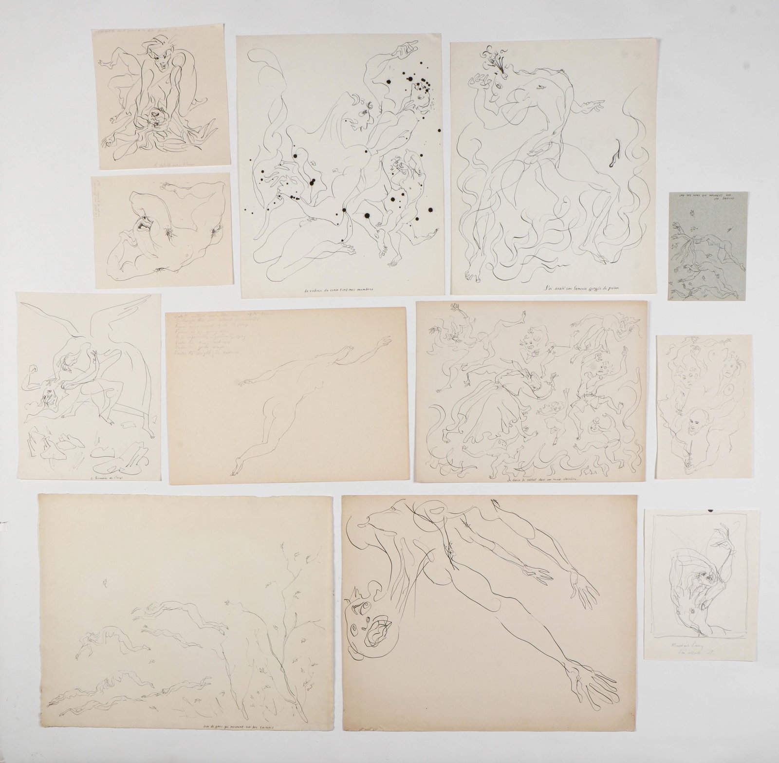 Emlen Etting (American, 1905-1993): Emlen Etting (American, 1905-1993) Group of 12 Drawings. Ranging in size: 17'' x 13.75'', 43 x 35 cm to 6.25'' x 4.5'', 16 x 11 cm.