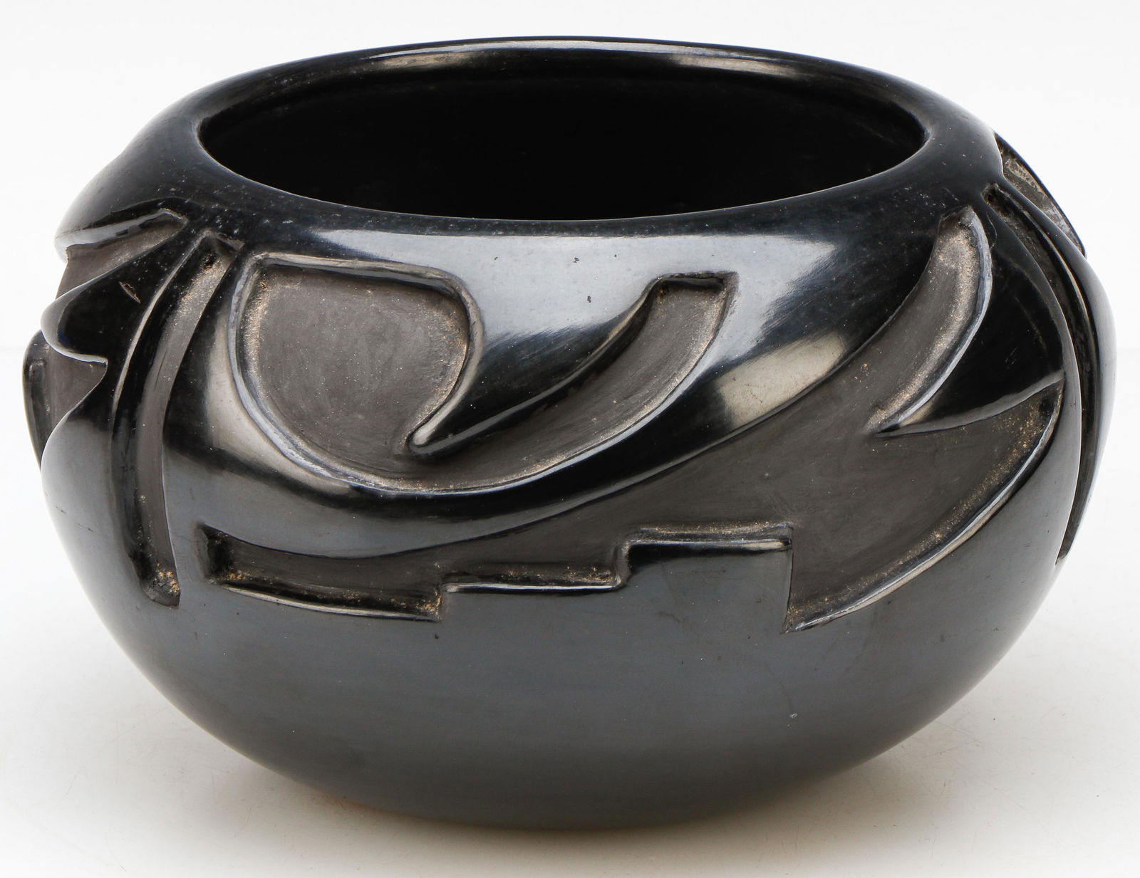 Santa Clara Carved Blackware Pottery Bowl by Barbarita Tafoya Naranjo (1917-1984) (1 of 5)