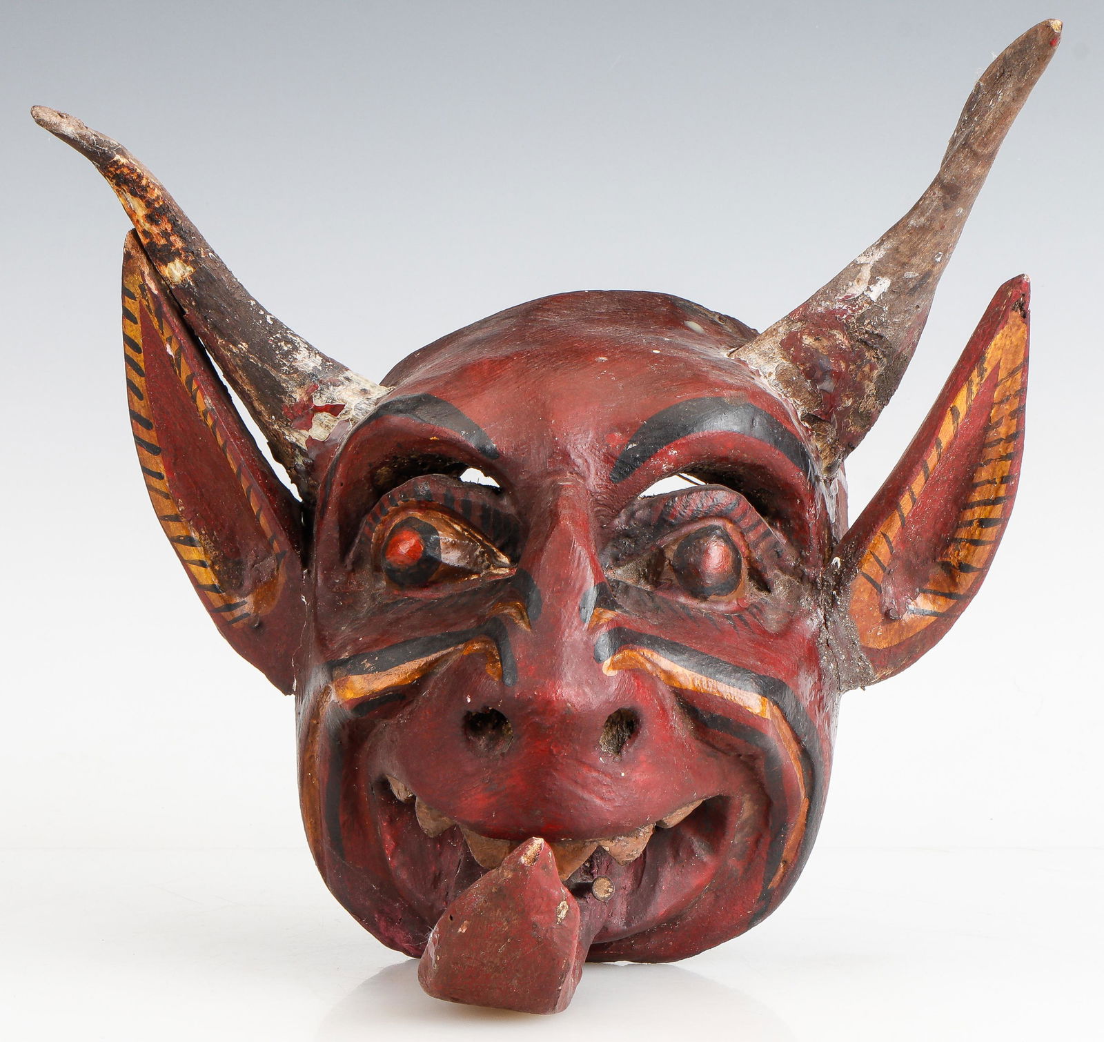 Mexican Red Horned Diablo Devil Festival Mask (1 of 6)