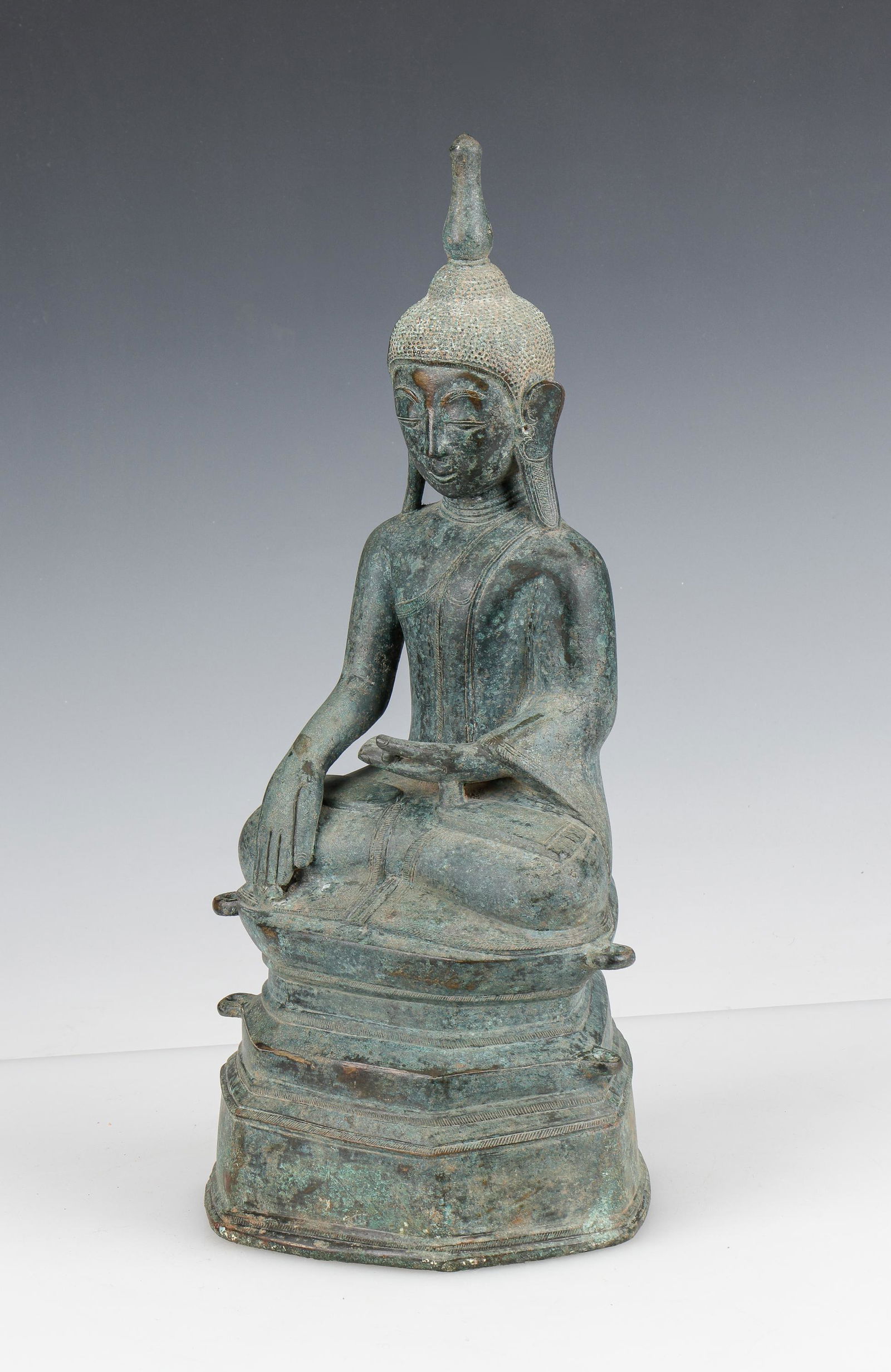 Burmese Bronze Seated Buddha, 18th C. (1 of 6)