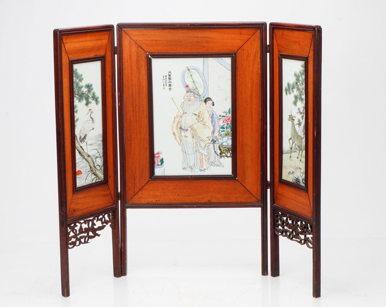 Chinese Tripartite Porcelain Screen (1 of 7)
