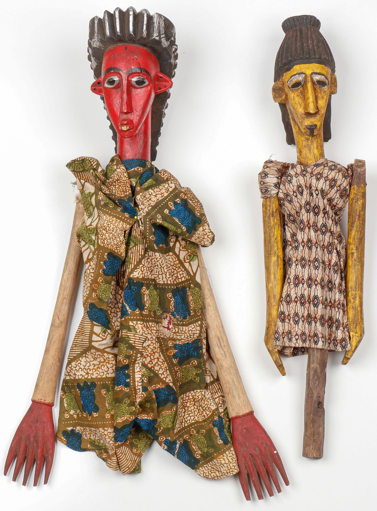 Two African Bamana Sogo Bo Puppets, Mali, Mid 20th C. (1 of 2)