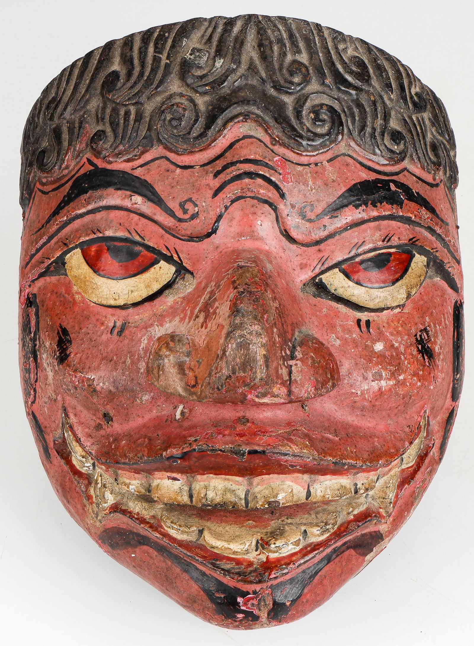 Rare Early Javanese Mask from a Heroic Tale, 19th C. (1 of 4)