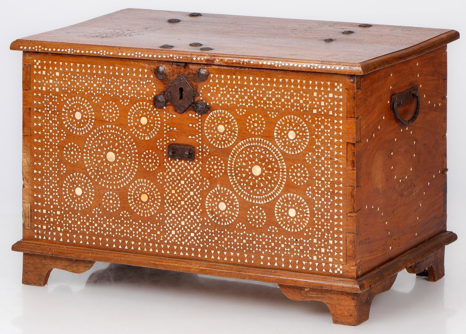Antique Madura Inlaid Chest, Indonesia, Early 20th C.: Madura Inlaid Chest, Indonesia, early 20th c. Size: 17'' x 27'' x 15'' (43 x 69 x 38 cm).