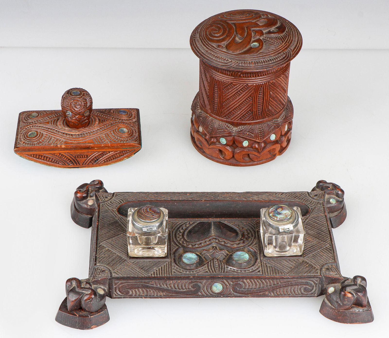 Maori Desk Set, Gift from Noel Coward, Early 20th C. (1 of 4)