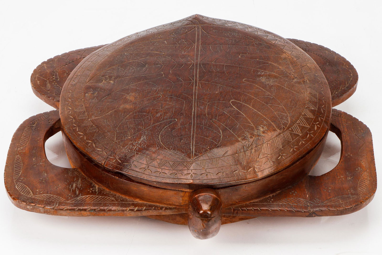 Rare & Fine Samoan Lidded Turtle Presentation Bowl (1 of 8)