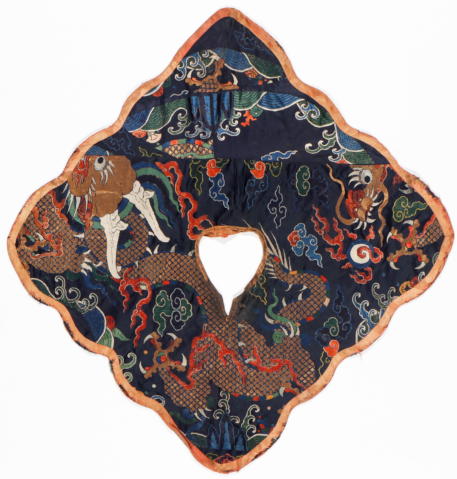 Antique Tibetan Silk Collar, Tibet, 19th C. (1 of 5)