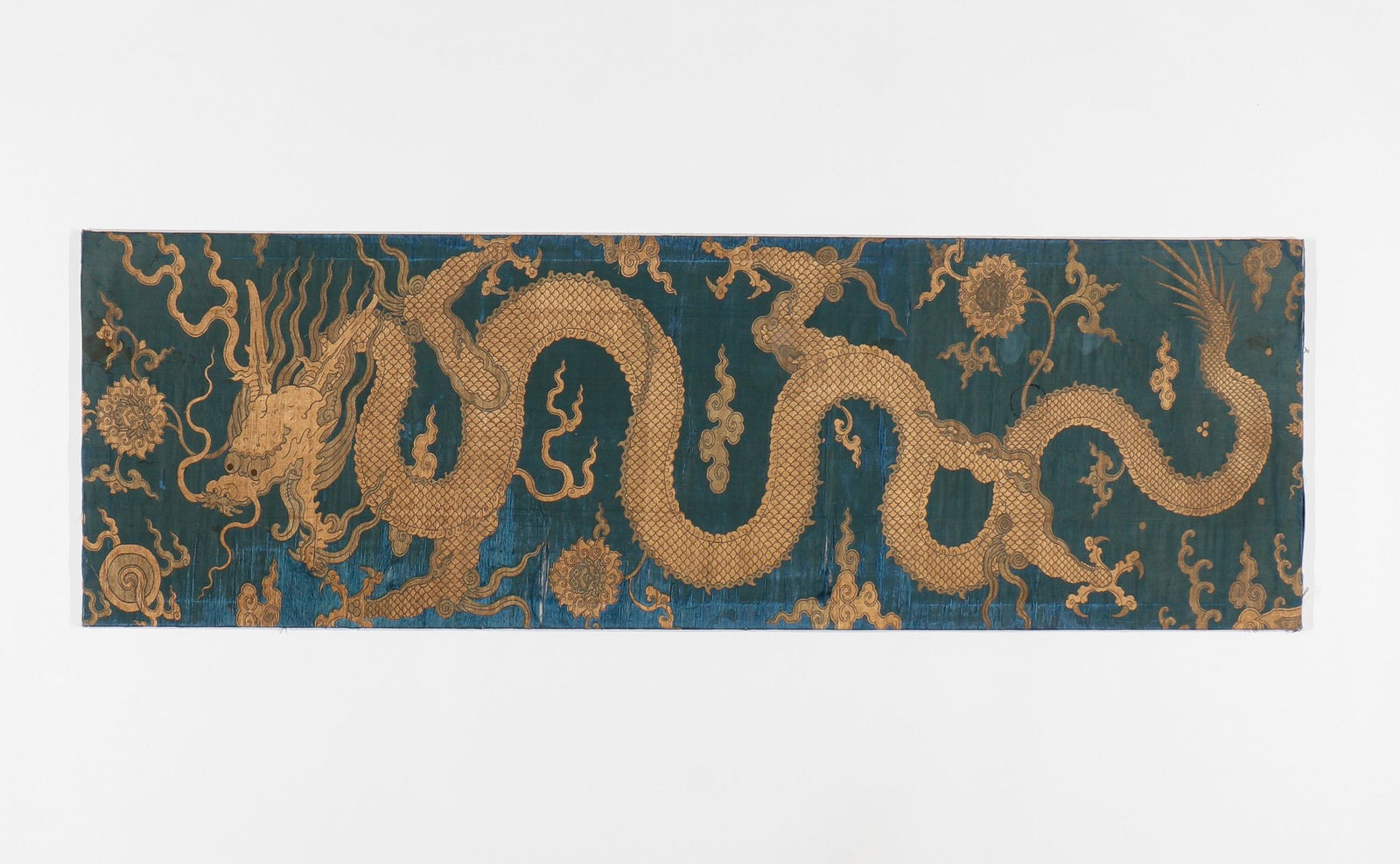 Antique Chinese Silk & Metal Thread Dragon Brocade, 81" x 26" (1 of 5)