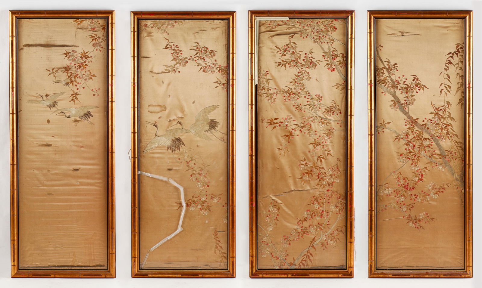4 Japanese Silk Embroideries, Edo Period (1 of 11)
