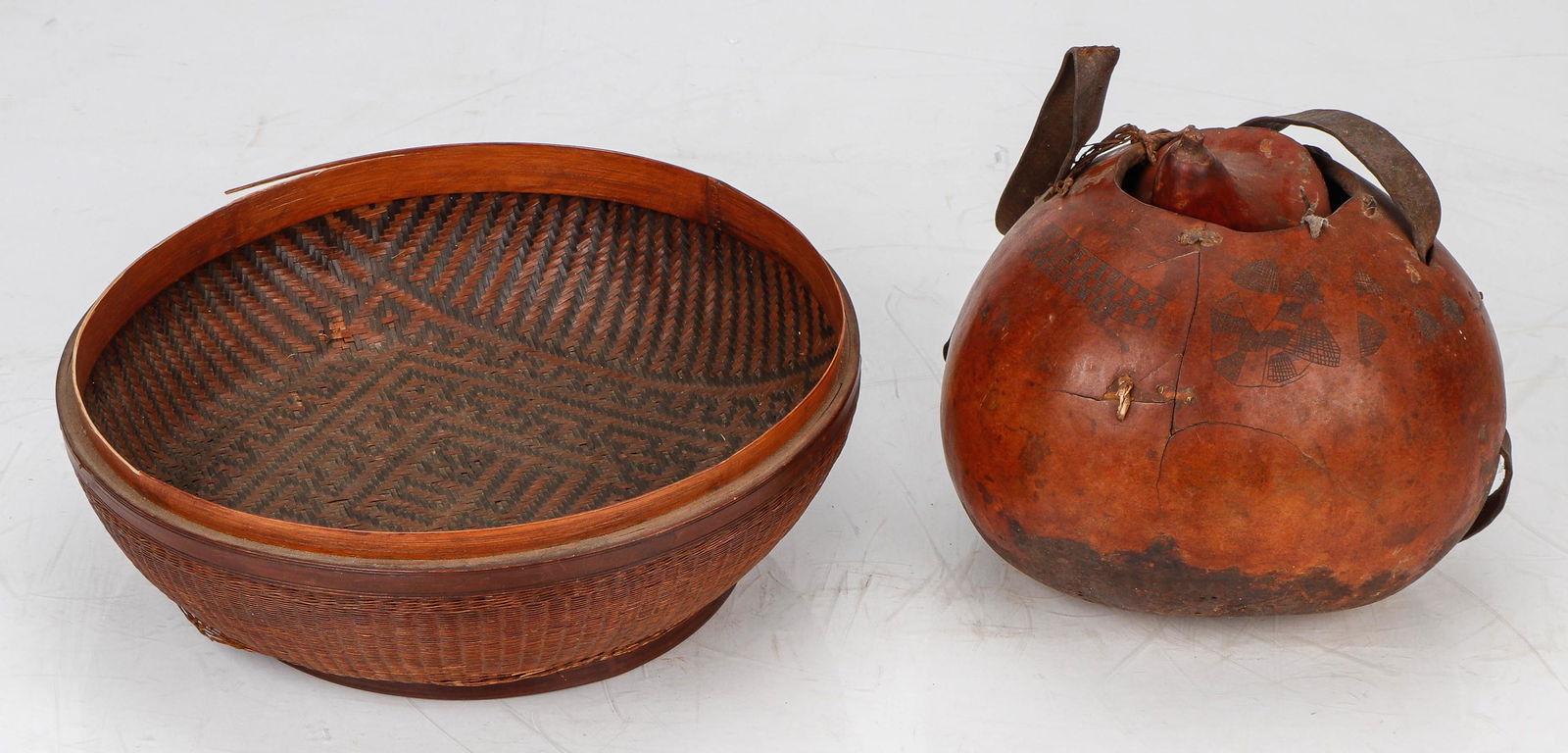 Chinese Basket and Gourd Vessel with Old Repair (1 of 3)