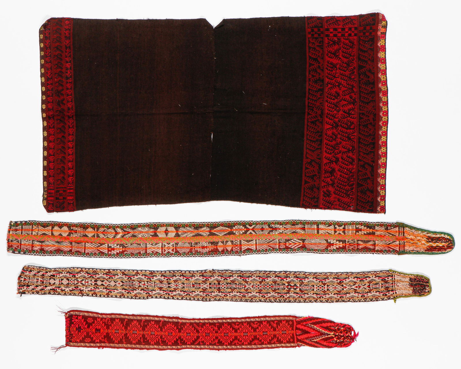 4 Andean Woven Wool Textiles, Mid 20th C. (1 of 3)