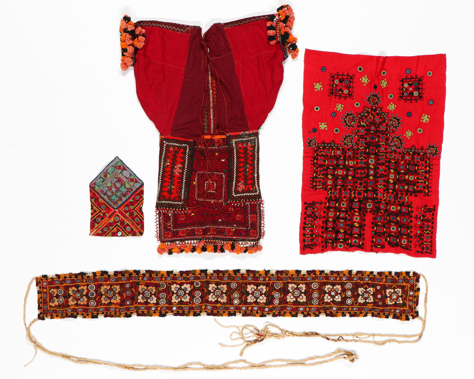 Lot of Indian/Pakistani Embroidered Textiles, Early-Mid 20th C. (1 of 3)