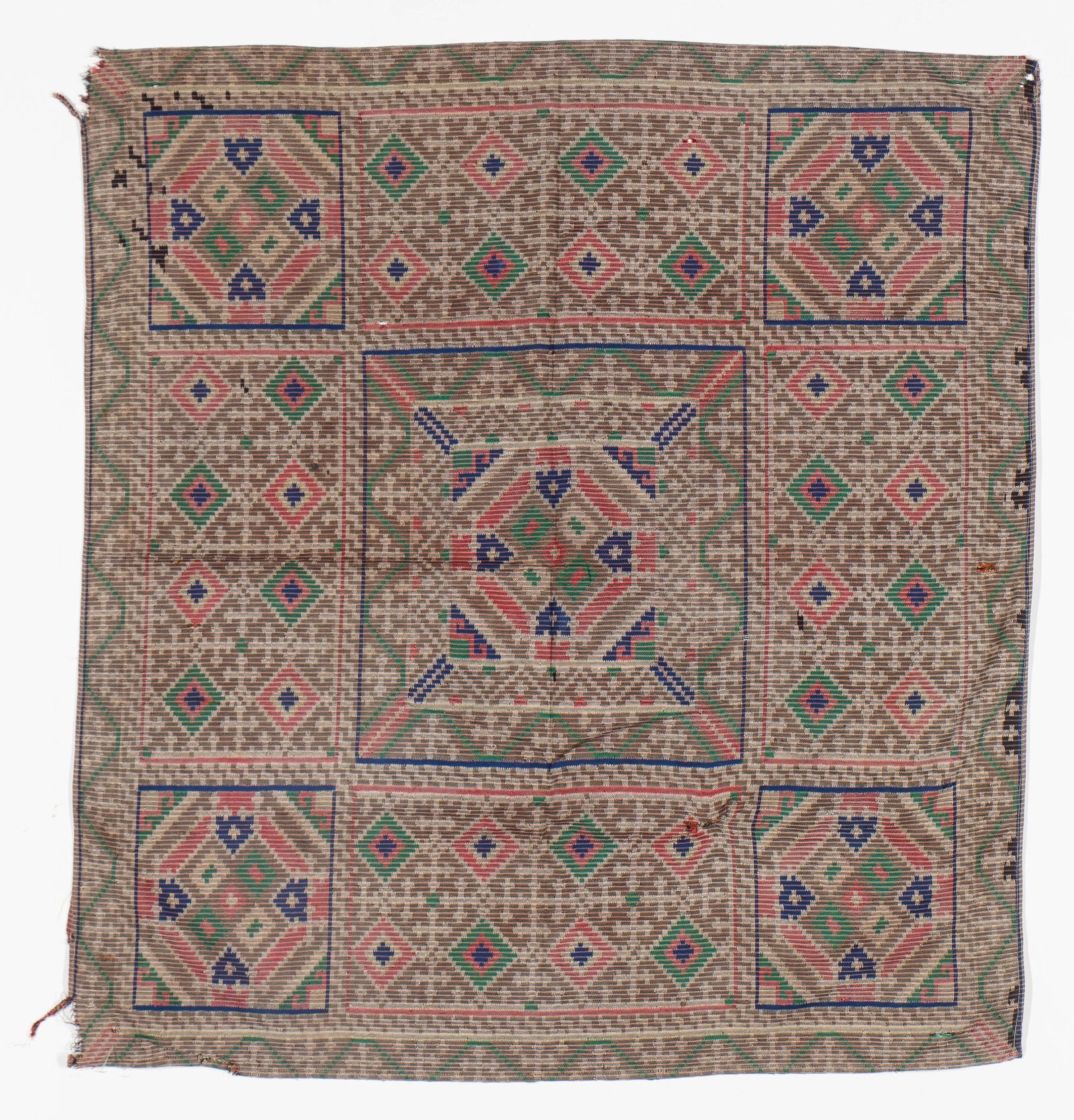 Tausug Tapestry-Weave Headcloth "Pis Syabit", Philippines, Early to Mid 20th C (1 of 2)