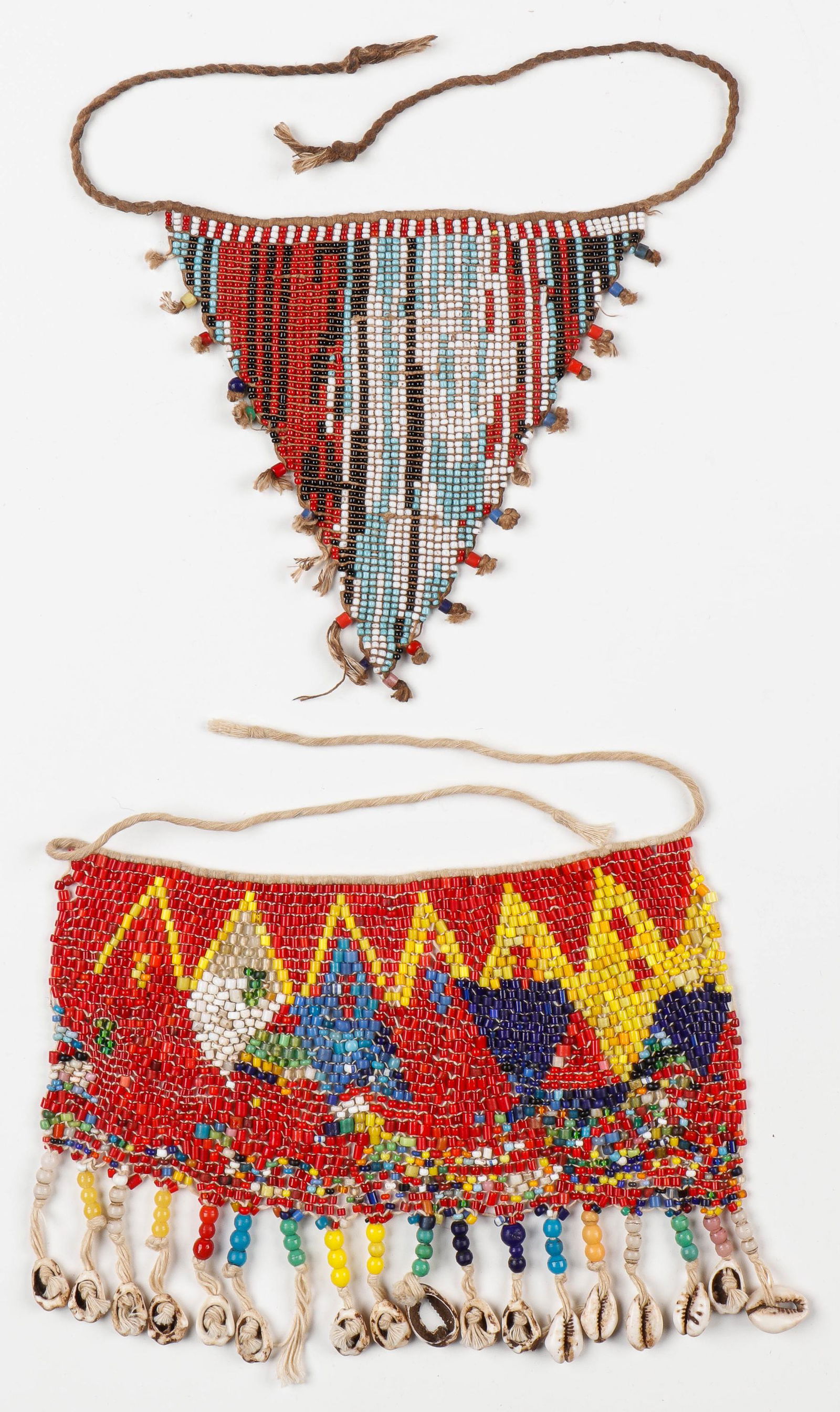 2 Antique African Bana Guili (Kirdi) Cache-Sexe Aprons, Cameroon (1 of 2)