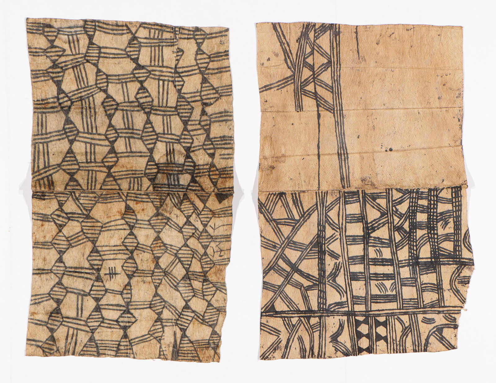 2 Mbuti Painted Barkcloths (Pongo), DRC (1 of 2)
