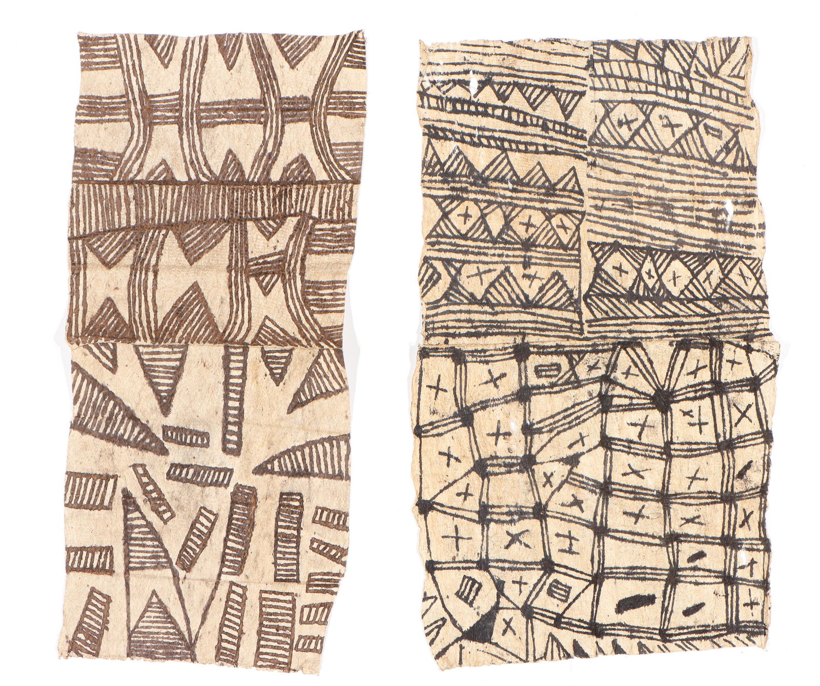 2 Mbuti Painted Barkcloths (Pongo), DRC (1 of 2)