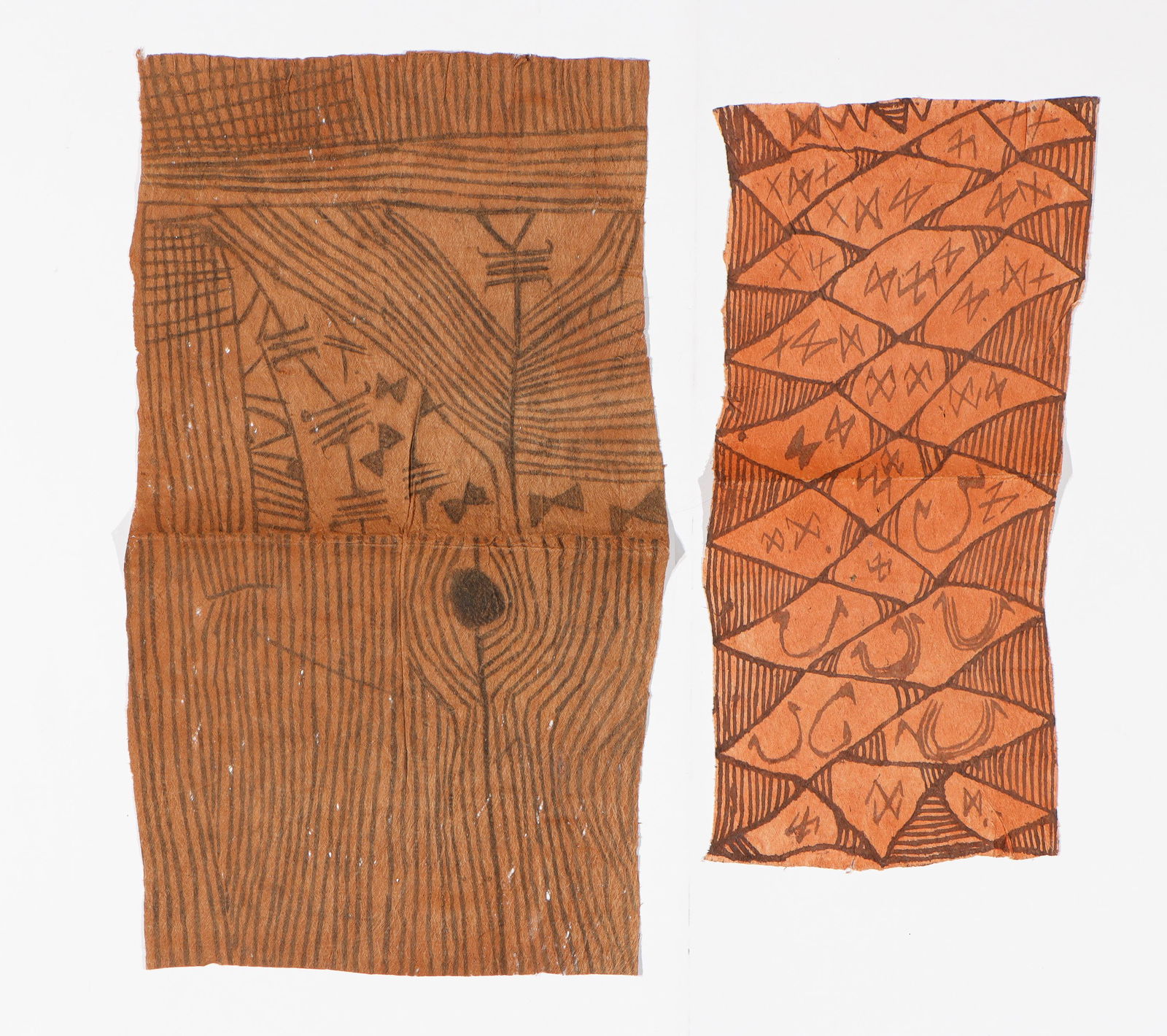 2 Mbuti Painted Barkcloths (Pongo), DRC (1 of 2)