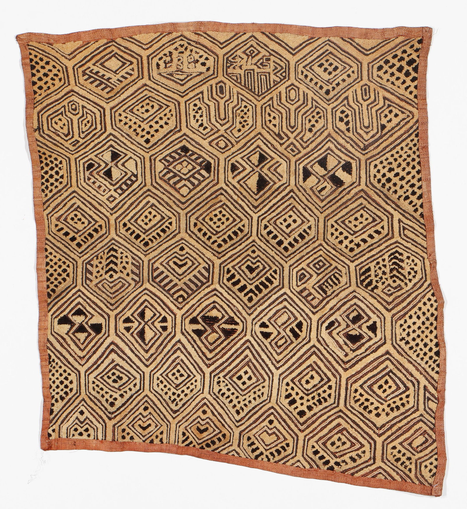 African Kuba Shoowa Prestige Cloth, DRC, Mid 20th C. (1 of 2)