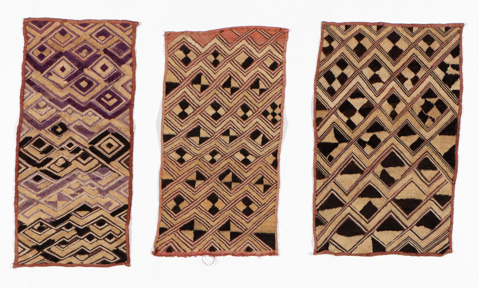 3 African Kuba Prestige Cloths, DRC (1 of 3)