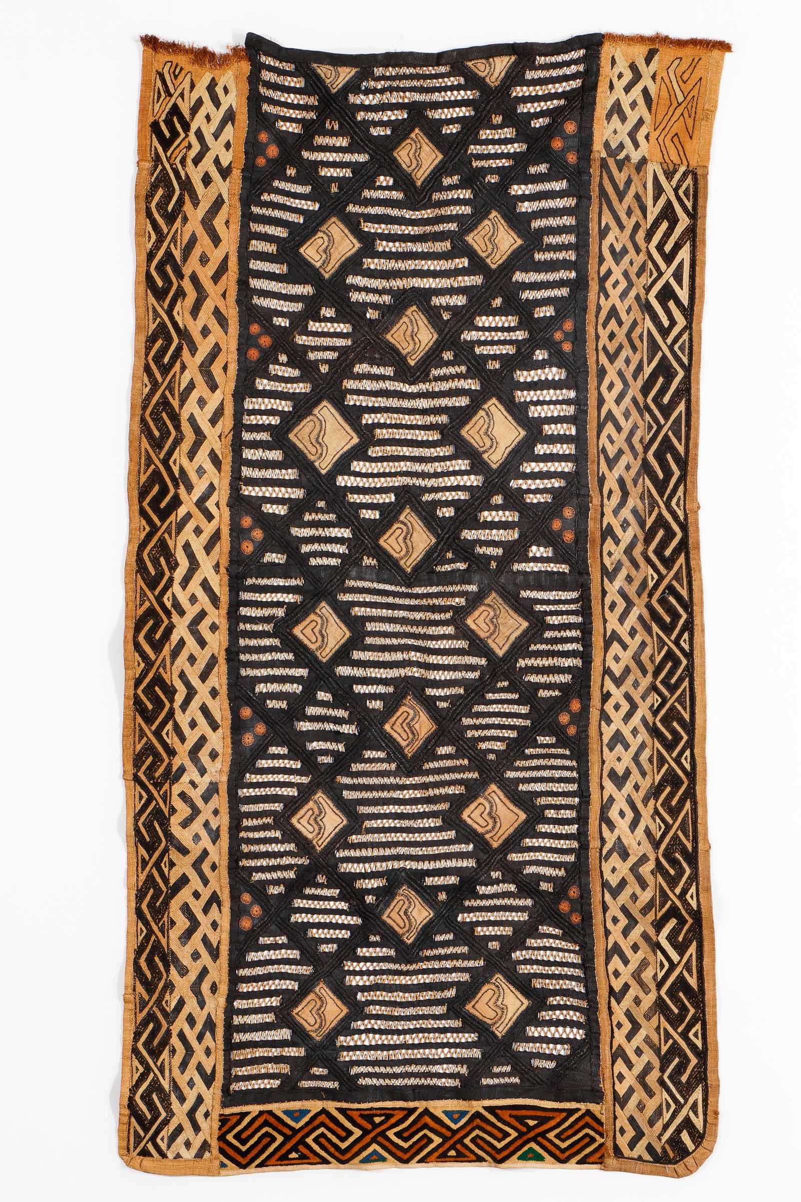 African Bakuba Cut Pile And Embroidered Royal Or Ceremonial Overskirt, DRC (1 of 3)