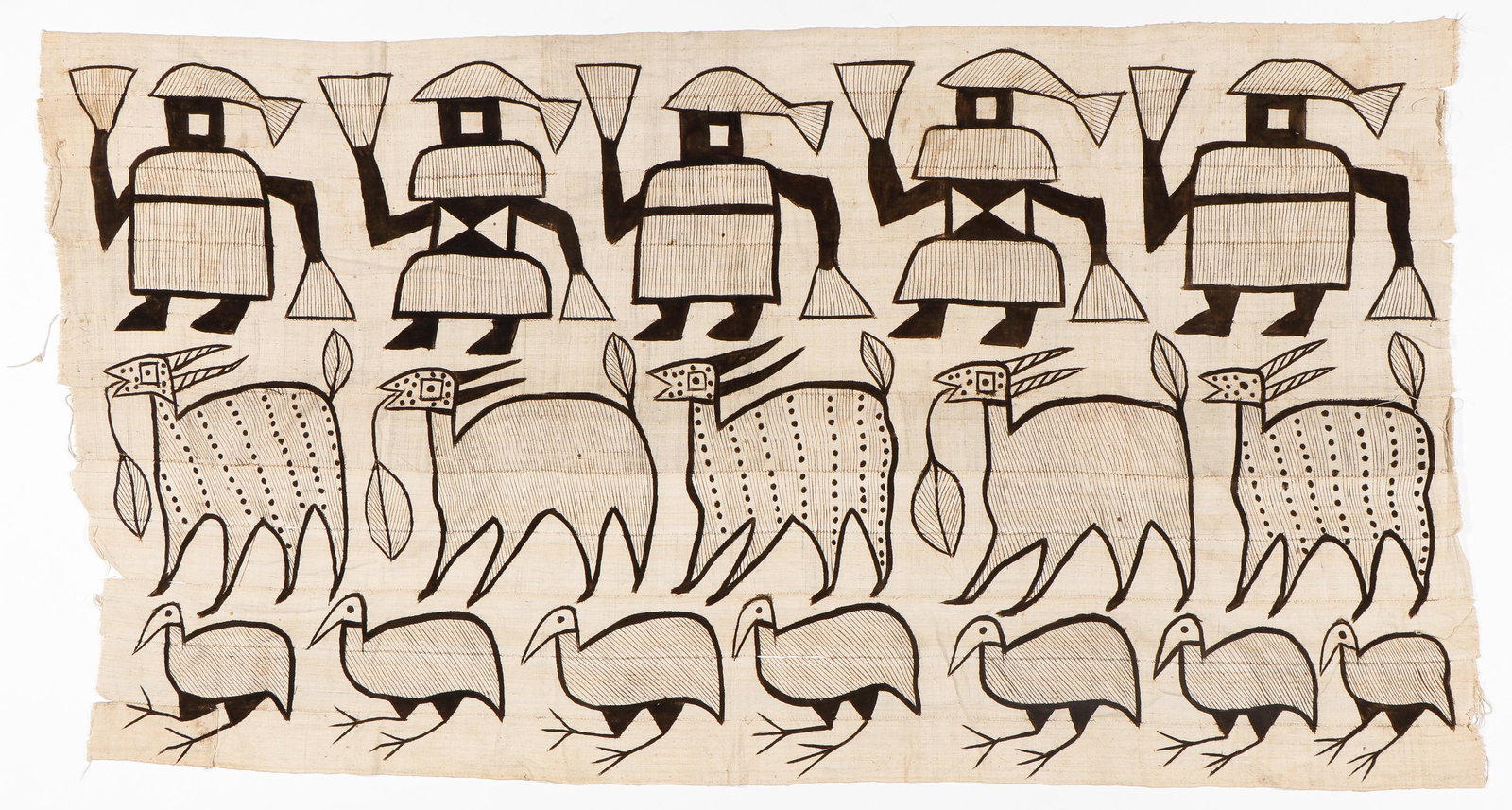 African Senufo Korhogo Mud Cloth, Ivory Coast: African Senufo Korhogo Mud Cloth, Ivory Coast. Ex collection Jerome Vogel, NYC. Size: 4'3'' x 7'10'' (130 x 239 cm).