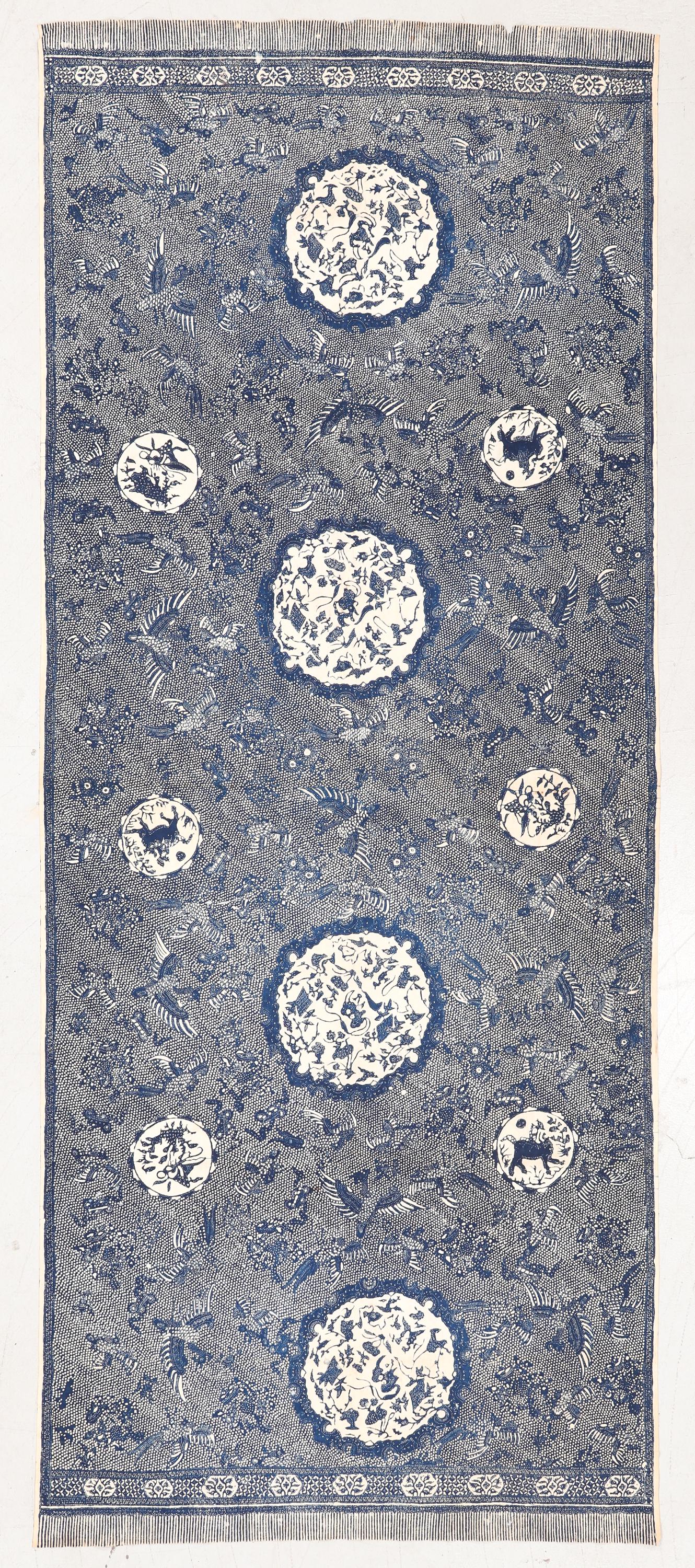 Tulis Batik Shoulder Cloth With Chinese Motif, Indonesia, Early 20th C. (1 of 4)